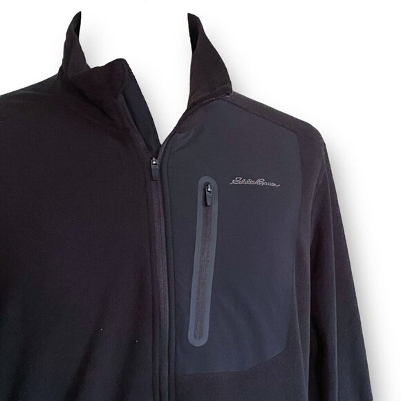 Eddie Bauer Mens First Ascent Cloud Layer Pro 1/4 Zip Pullover XLT Black Fleece - Picture 4 of 7